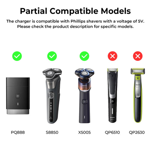 5V 1A Charger Cable For Philips Norelco One Blade QP2724 QP2834 MG5910 MG7910 MG9510 MG9520 PQ888 PQ889/Norelco Shaver 3900